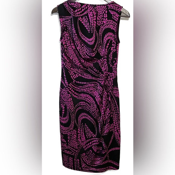 Joseph Ribkoff pink and black wrap print dress - Picture 1 of 3